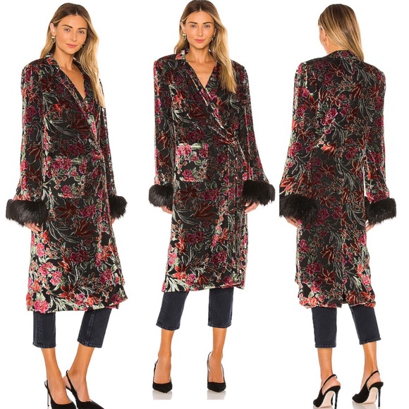 House of Harlow x REVOLVE Boudoir Fur Trim Jacket - Picture 1 of 8